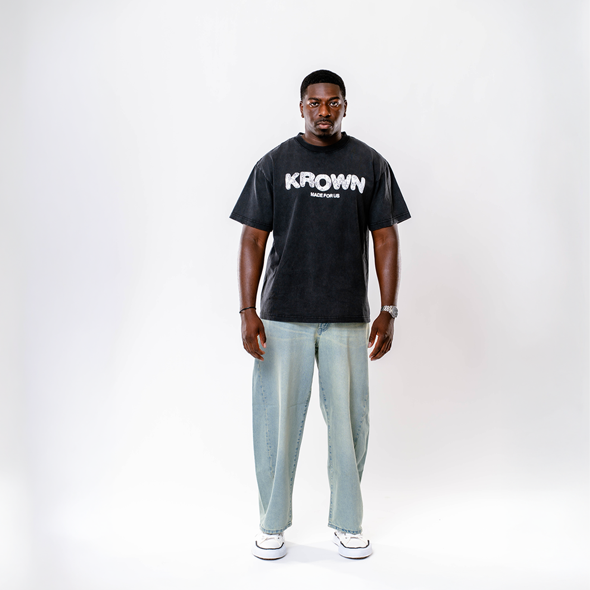 Grey - Krown Faded Tee
